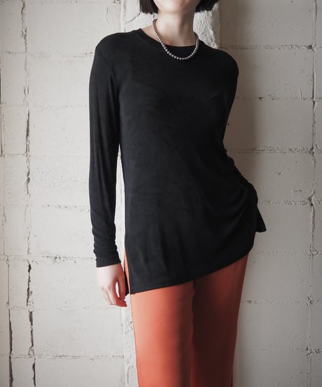 Made in USA Spandex Mix Long Sleeve Tee BK