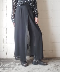 Sheer Layered Wide Pants BK