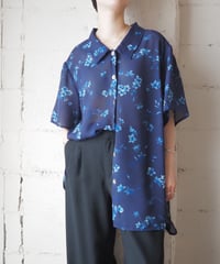 Floral Pattern S/S Sheer Shirt BL