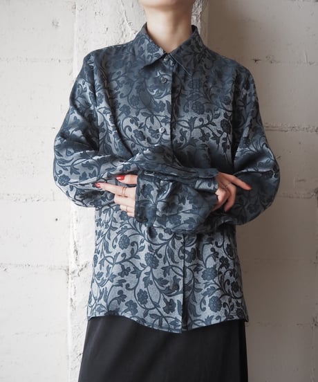 Shadow Pattern Satin Shirt DBL