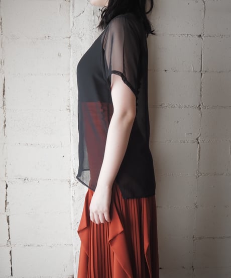 Basic Sheer S/S Shirt BK