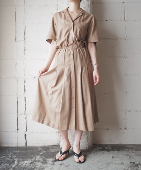 Open Collar Silk Shirt Dress BE