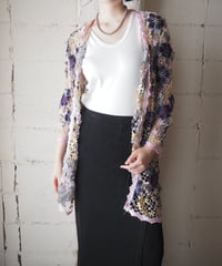 Flower Lace Collarless Jacket PUR YE PI