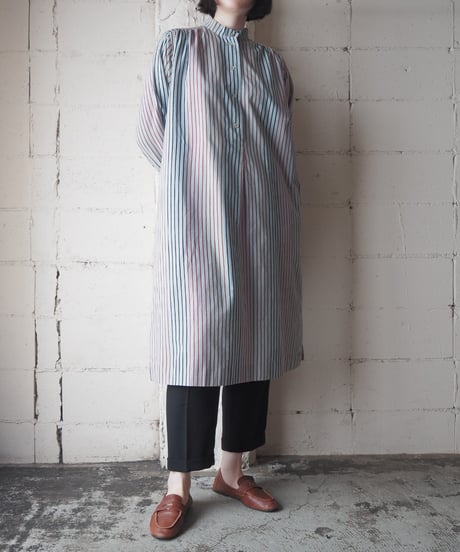 1970's marimekko Stripe Shirt Dress GR BK RE