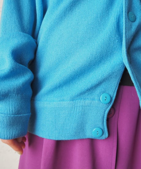 1980's LACOSTE Made in Spain V Neck Cardigan BL
