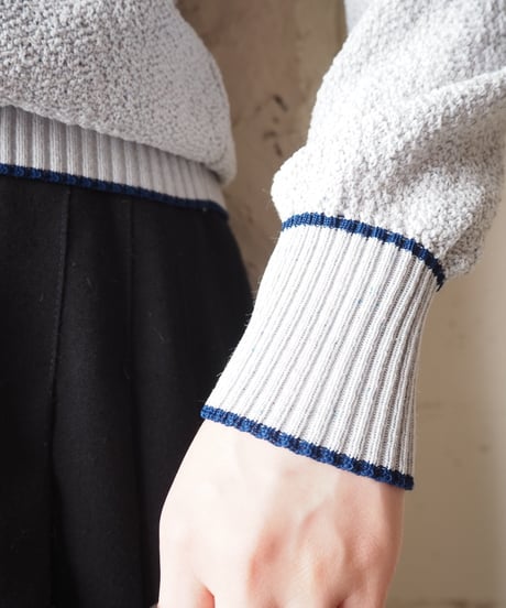 1970's Navy Line Polo Knit GRNV