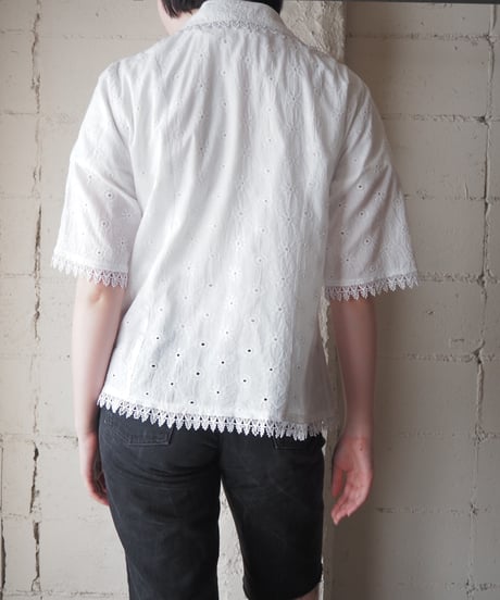 1970-80's Cutwork Lace S/S Jacket WH