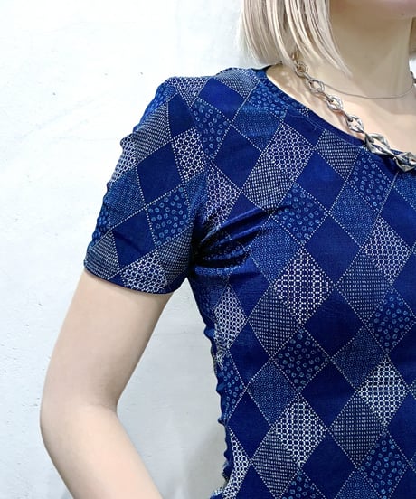 Diamond Pattern S/S Bodysuit BL