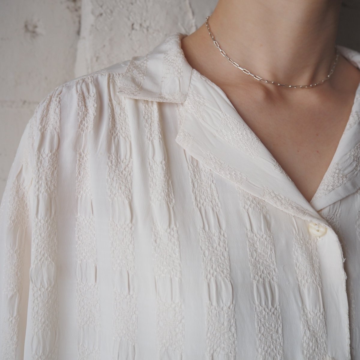 1960-70's Embroidery Open Collar Shirt IV | Orfeo