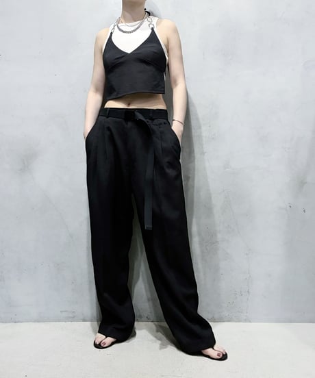 Metal Ring Halter Neck Top BK SV
