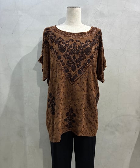 Ethnic Embroidery Dolman Sleeve Top BR