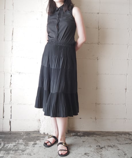Peter Pan Collar Sleeveless Shirt BK