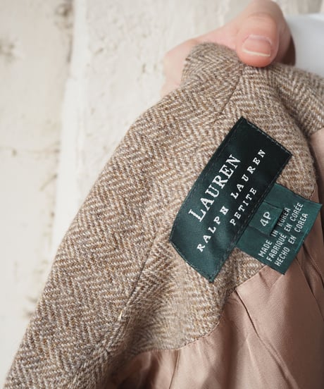 LAUREN Herringbone Wool Tailored Jacket BE