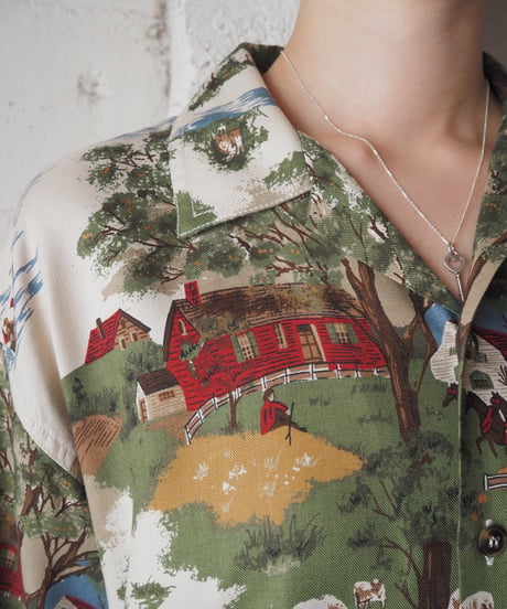 Liz Wear Village Print Rayon Shirt IVKARE