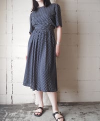 Dot Pattern Collarless Dress NV