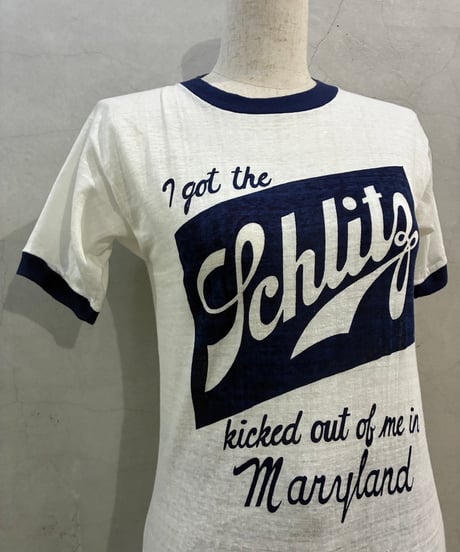 1970's Dead Stock Shlits Ringer Tee WH NV