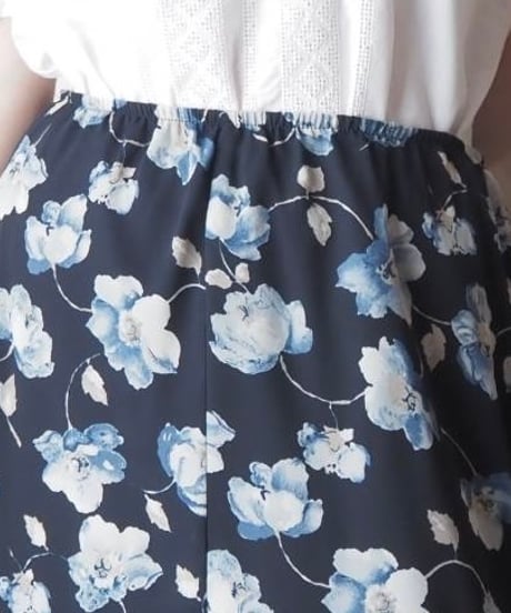 Made in USA Floral Print Long Skirt NVIV