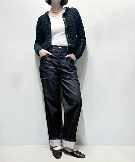 J.CREW Fringe Trim Collarless Jacket BK