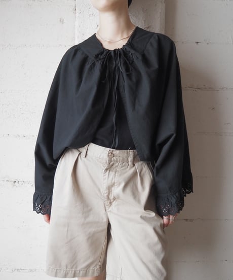 1910-20's Euro Overdyed Antique Drawers Blouse BK