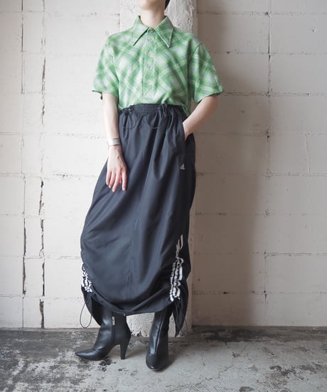 Remake adidas Drawstring Track Skirt BK WH