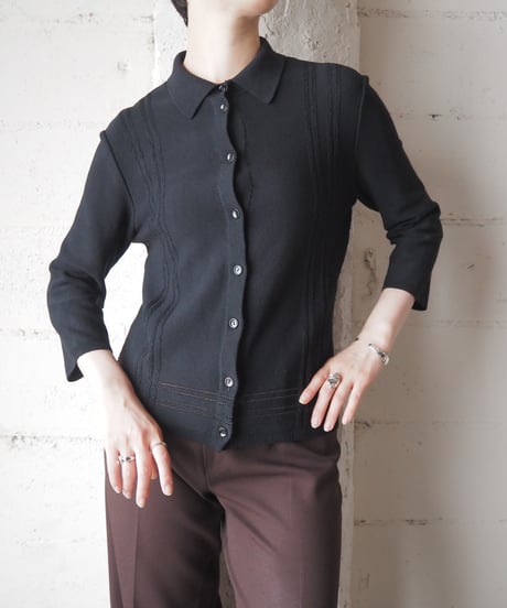 Max Mara Line Hem Collar Cardigan BK