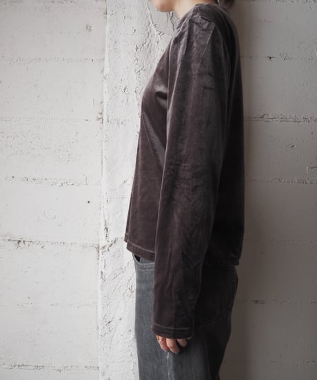 Crew Neck Velour Tops BR