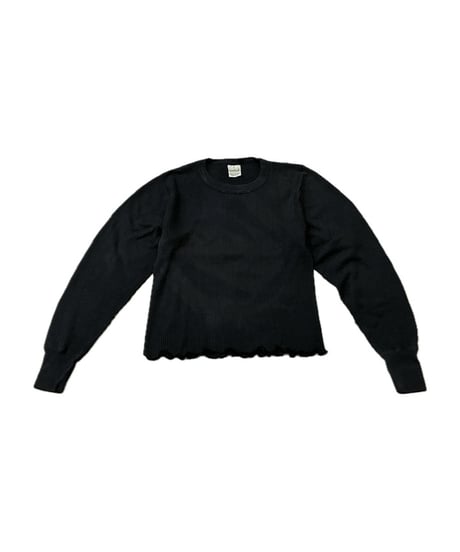 Remake Vintage Ruffled Hem Thermal BK