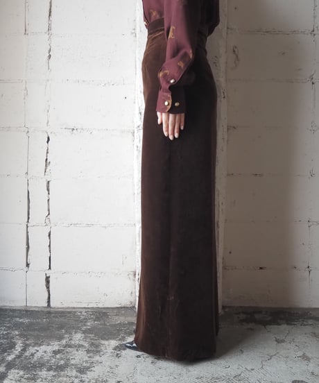 1970's Made in Sweden Velour Long Skirt BR