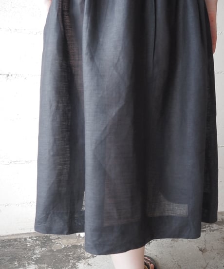 Latice Lace Linen Dress BK WH
