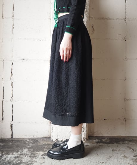 tricot COMME des GARÇONS Lace Switching Midi Skirt BK