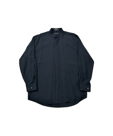 Band Collar Fly Front Rayon Mix Shirt DNV