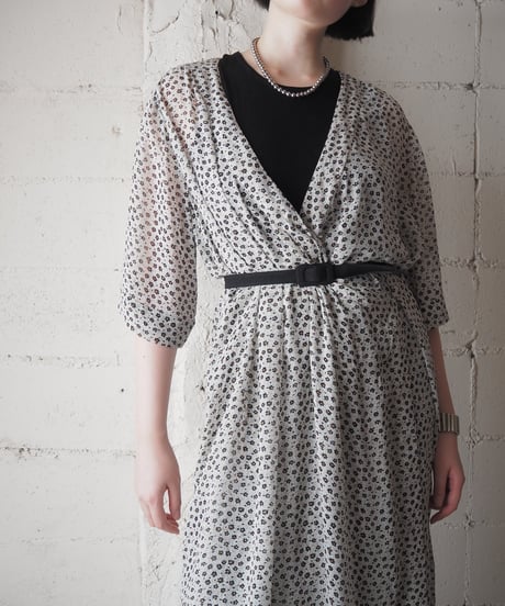 GANNI Small Flower Pattern Cachecoeur Dress WH