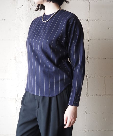 1970-80's VYELLA Stripe Pullover Shirt NVIV