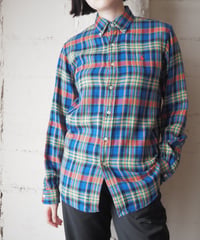 RALPH LAUREN Multi-Color Plaid Shirt BL OR YE