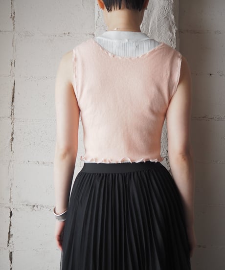 Waffle Knit Criss-Cross Tank Top PI