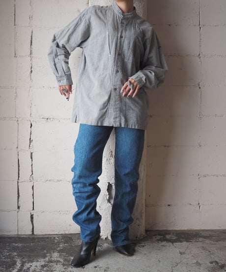 ISSEY MIYAKE SKYLINE Band Collar Shirt LGR