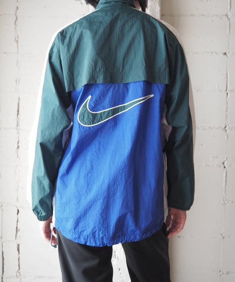 1990's NIKE Colorblock Nylon Jacket BL GN WH