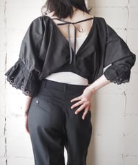 1910-20's Euro Satin Cotton Antique Drawers Blouse BK