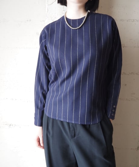 1970-80's VYELLA Stripe Pullover Shirt NVIV