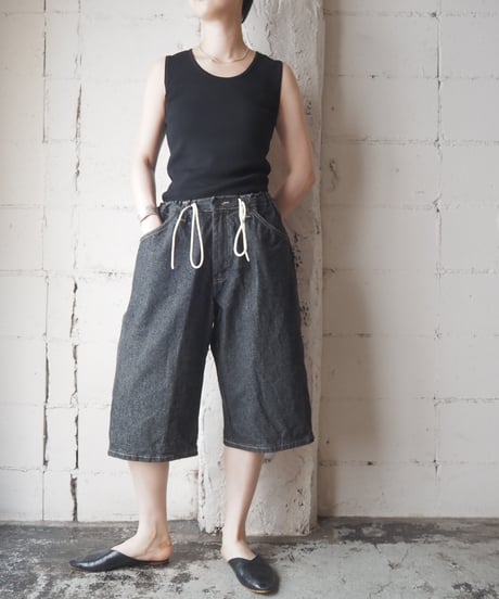 Remake Dickies Drawstring Denim Shorts BK