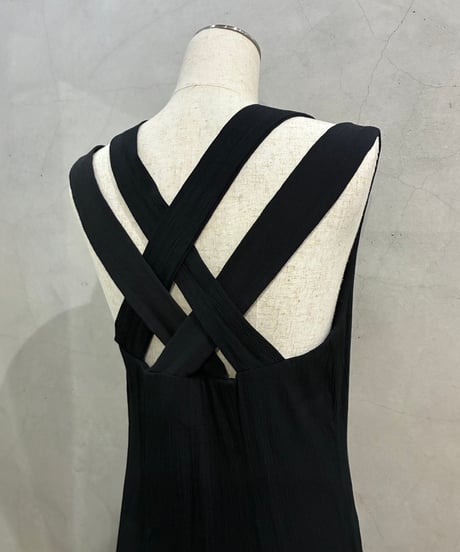 Back Cross Front Button Dress Made in USA BK