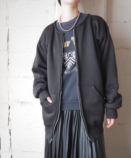 REMAKE Collarless Zip Up Blouson BK