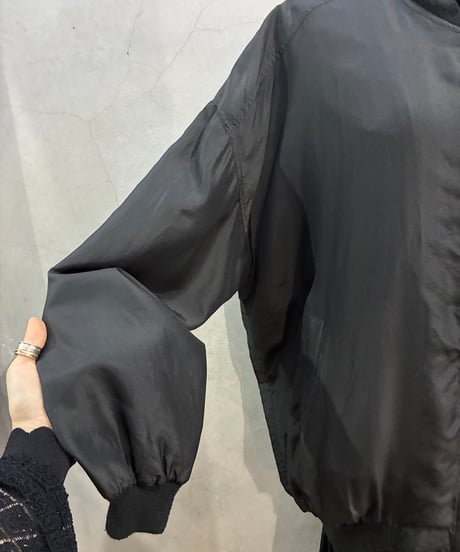STOCK OPTIONS Silk Zip Up Jacket BK