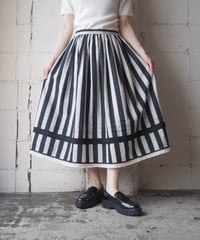 1970-80's Euro Stripe Tyrol Skirt BKWH