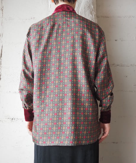 1990's LOEWE Velvet Switching Pattern Shirt GNBUR
