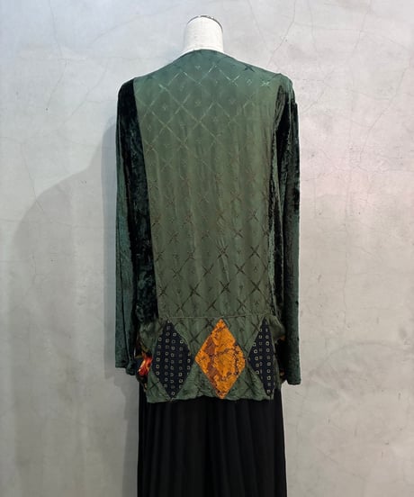 Velvet Patchwork Design Tops GN