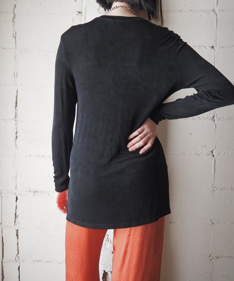 Made in USA Spandex Mix Long Sleeve Tee BK
