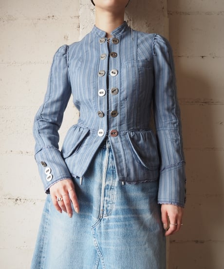 MARC JACOBS Band Collar Stripe Jacket BL