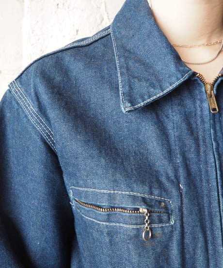1970-80's OSH KOSH B'GOSH Denim Zip Up Work Jacket BL