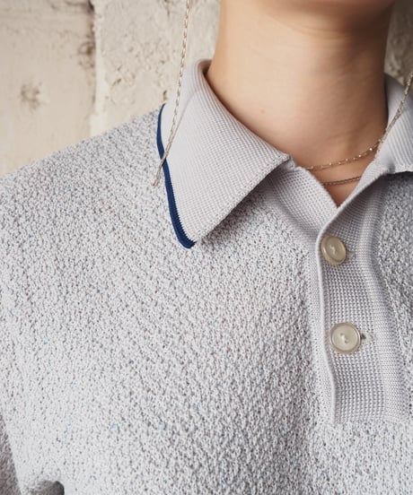 1970's Navy Line Polo Knit GRNV
